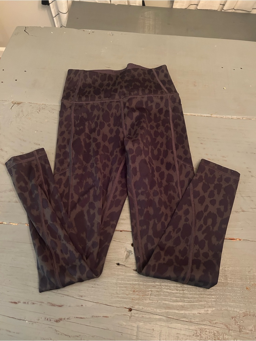 Victoria's Secret Gray & Black Leopard Print Leggings